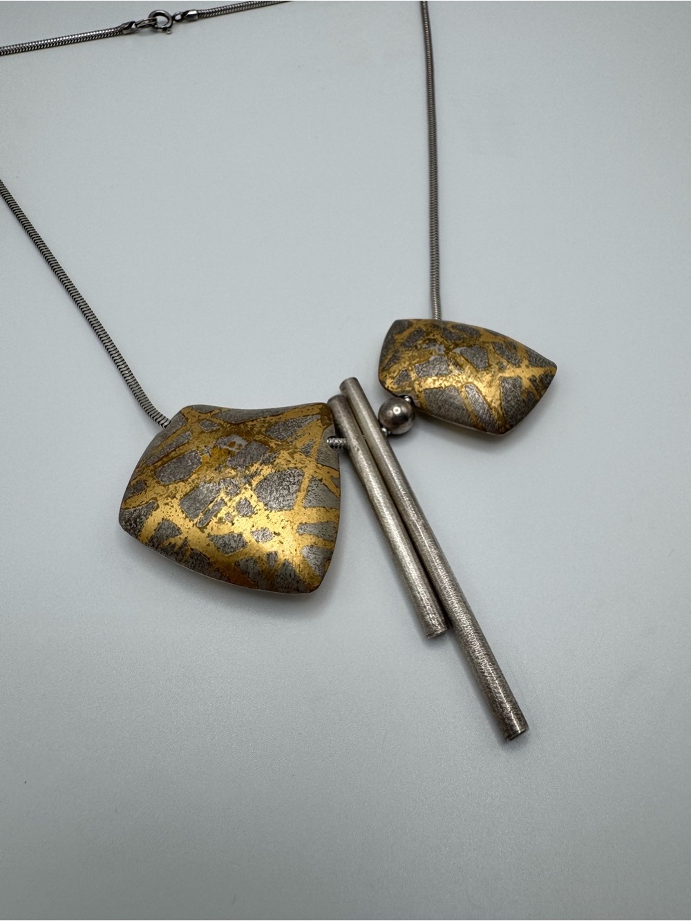 Sterling Silver 925 Modernist Necklace - Picture 2 of 6